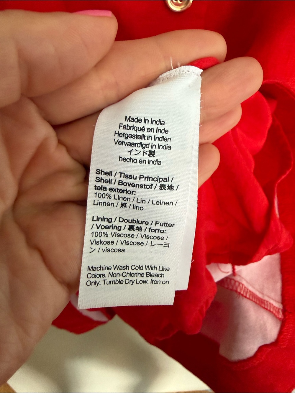 J. Crew Red Button-Front Mini Dress - Picture 5 of 5